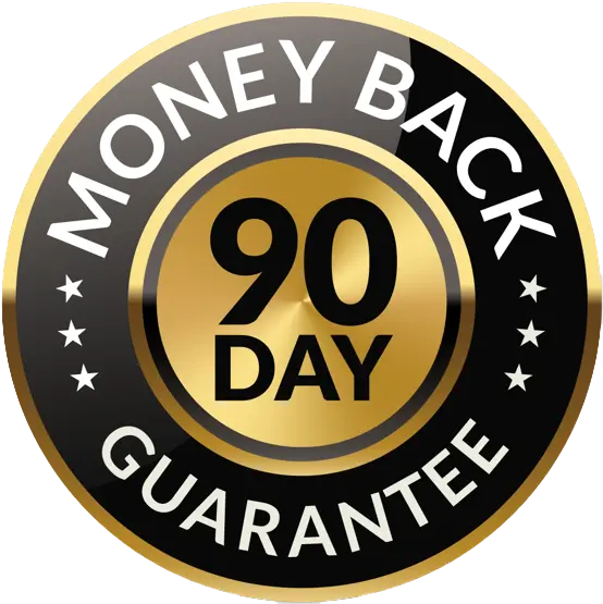 90-day money-back guarantee badge